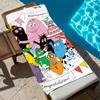 3D Cartoon BB-Barbapapas Beach Towel, Quick-Dry Lightweight Microfiber Sports Bath Towel, Summer Gift for Boys and Girls