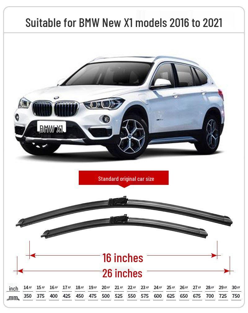 Compatible BMW X1 Original Wipers for Models 2013-2018 (19-26 inches)