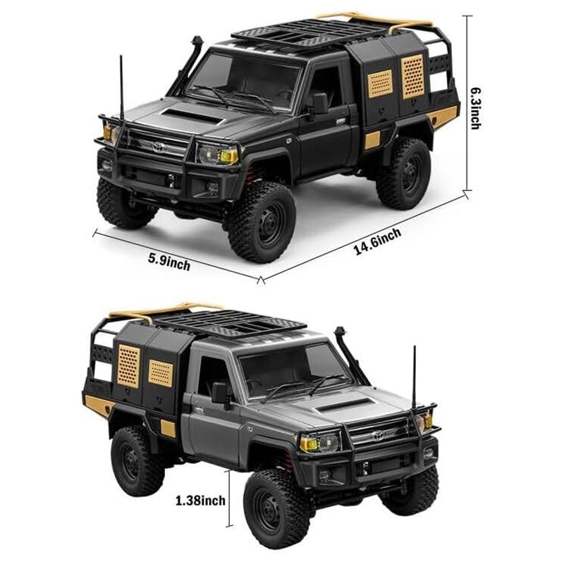 1/12 Full Scale RC Crawler 4-wheel Drive Off Road Remote Control Pickup Truck with Led Light Rechargeable Climbing Vehicle Hobby Toys for Boys Adult