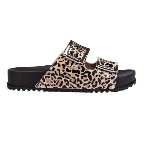 Zaxy Womens/Ladies Leopard Print Double Buckle Sliders