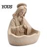 Blessed Mother Mary Decor Our Lady of Grace Statue, Virgin Rosary Holder, Figurine, Catholic Religious Home Centerpiece for Altar Bookshelf