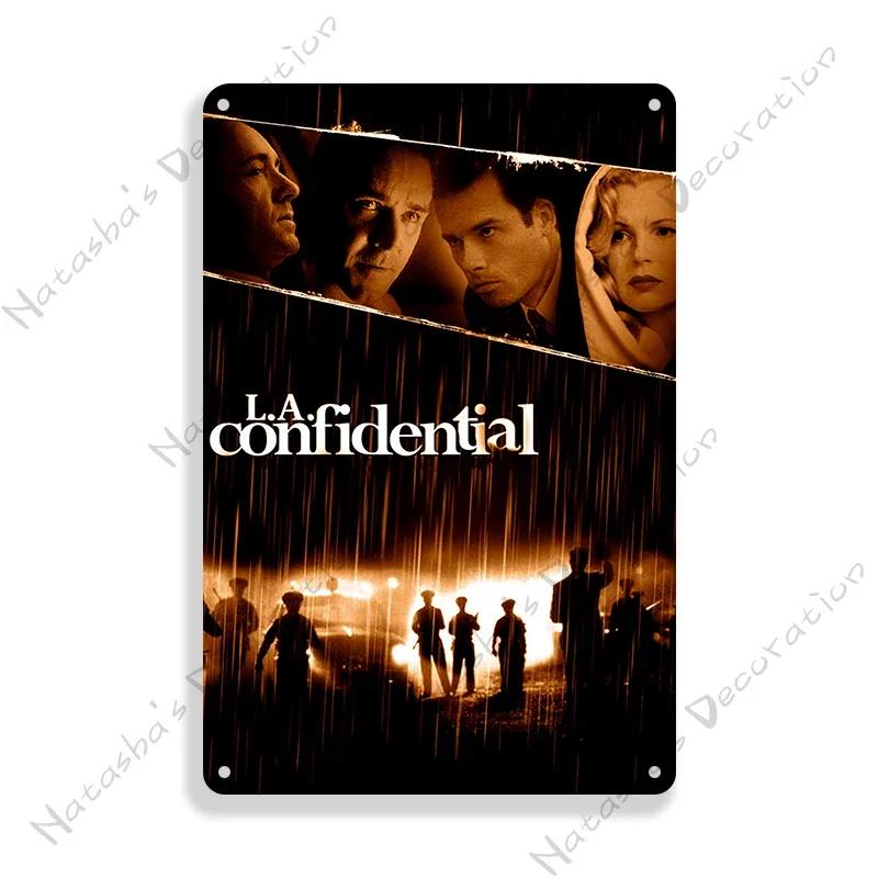 Classic Movie Sign L.A. Confidential Retro Meta Sign Rusty Metal Poster Home Bar Pub Decorative Sign Wall Decoration Wall Decor
