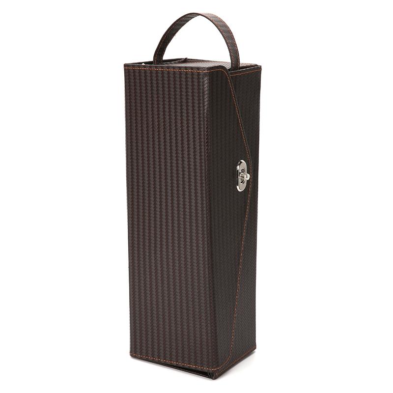 Portable Red Wine Packaging Gift Box New Year Wedding Christmas Party Decor Foldable Leather Red Wine Storage Case Accessory