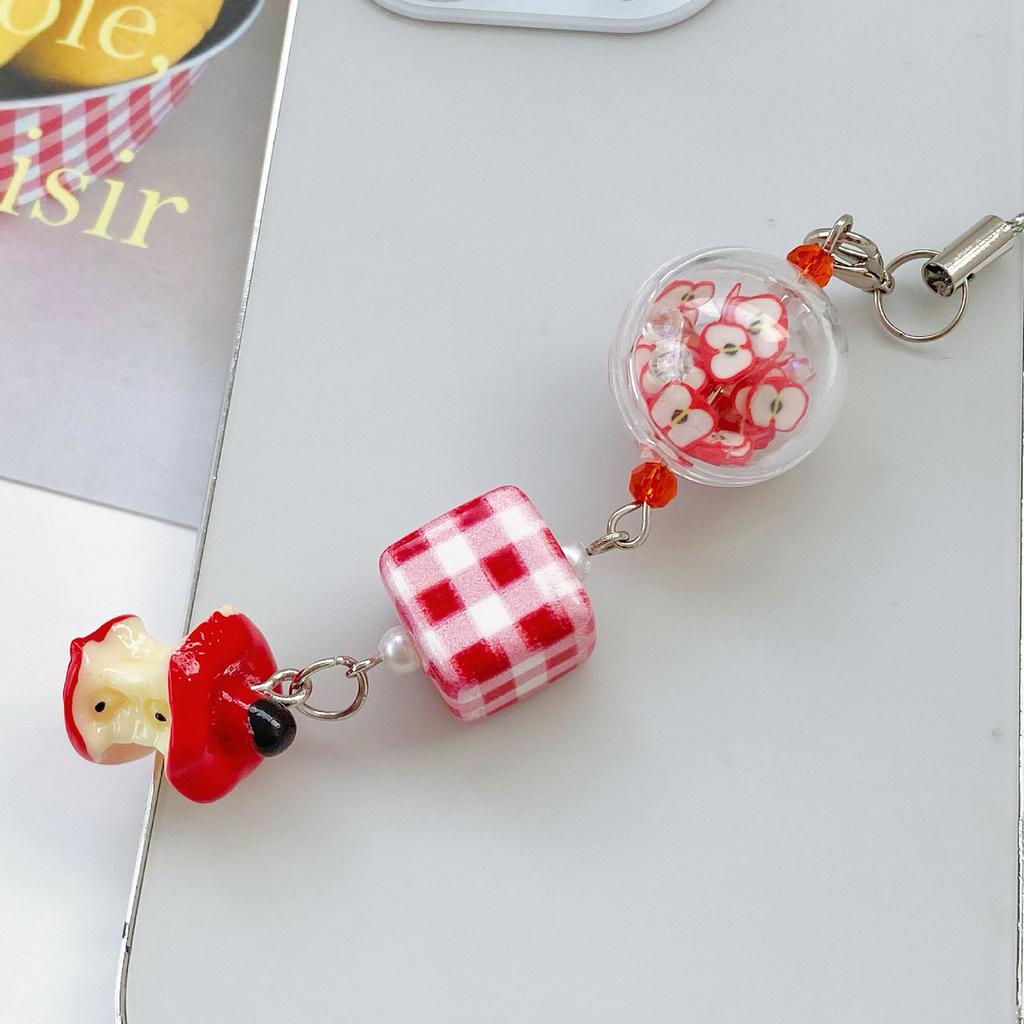 Apples Bead Mobile Chain Multifunctional Phone Chain Fashion Mobile Strap Cuteness Phone Lanyard for Daily Party Use
