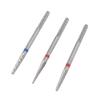 Conjunto de brocas de aço de tungstênio para unhas 3 peças, cabeças de moagem de manicure, brocas de unha de cabeça dupla 2 em 1 para