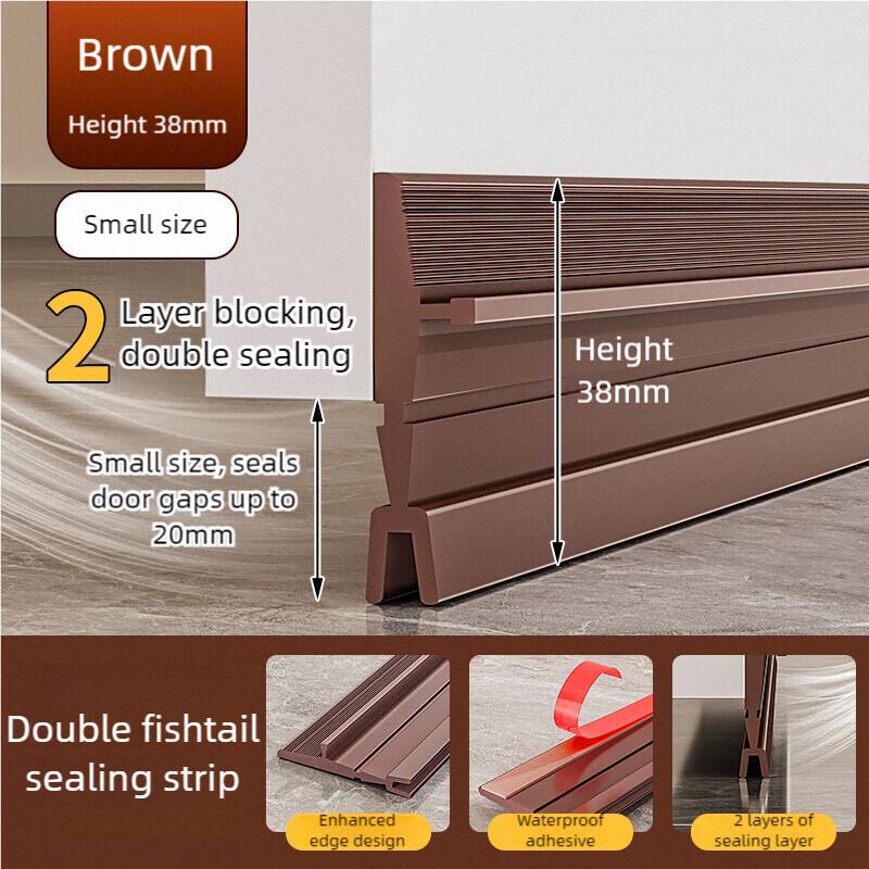 

New Double Layer Door Bottom Seal Strip 93cm Windproof Dust Stopper Rain Weatherstrip Noise Reduction Insulator Sealer Home 93cm