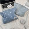 410125 Denim Bow Cosmetic Bag Water Milk Skin Care Products Large Capacity Zipper Storage Bag Shopping Clutch Bag