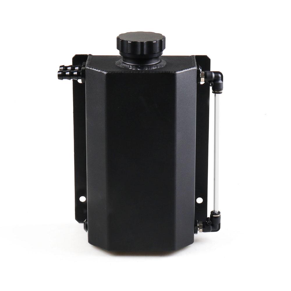 Universal 2L Alloy Engine Oil Fuel Gas Catch Can Breather Tank Bottle Coolant Radiator Overflow Tank
