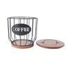 Rustik kaffefilterhållare med lock Kaffefilterförvaringsbehållare Kaffekapselhållare för bänk Kaffebarsaccessoarer Dekor