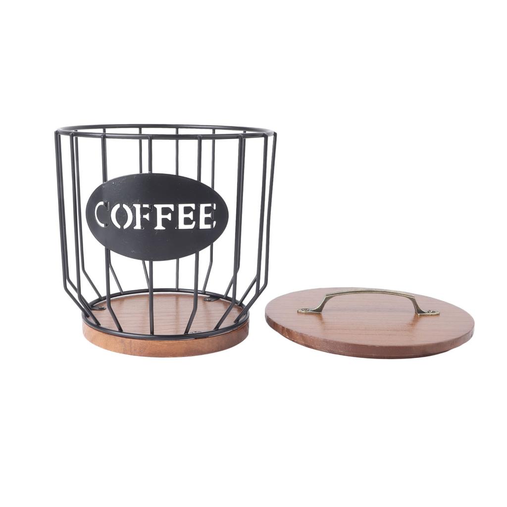 Rustic Coffee Filter Holder with Lid Coffee Filter Storage Container Coffee Pod Holder for Counter
