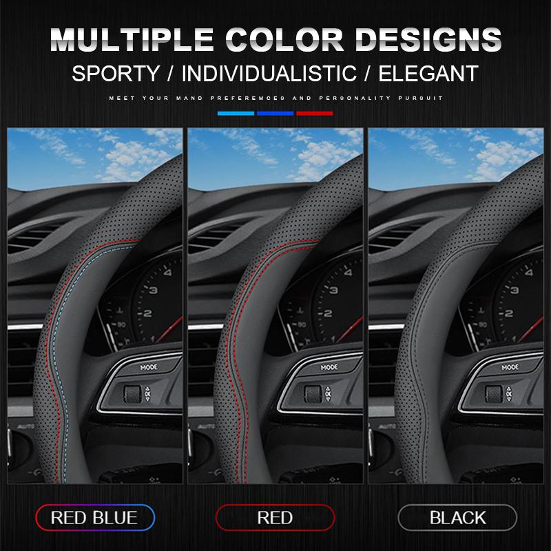 Car Leather Steering Wheel Cover For Citroen C2 C3 C3-XR C4 C5 C6 C4X C5X C4L Xsara Berlingo Picasso Aircross Sega Elysee Jumpy
