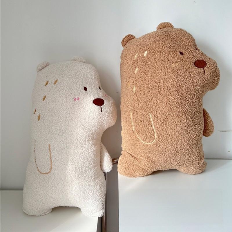 Teddy Plush Long Body Pillow For Girls Bedside Cozy Plush Toy Gift