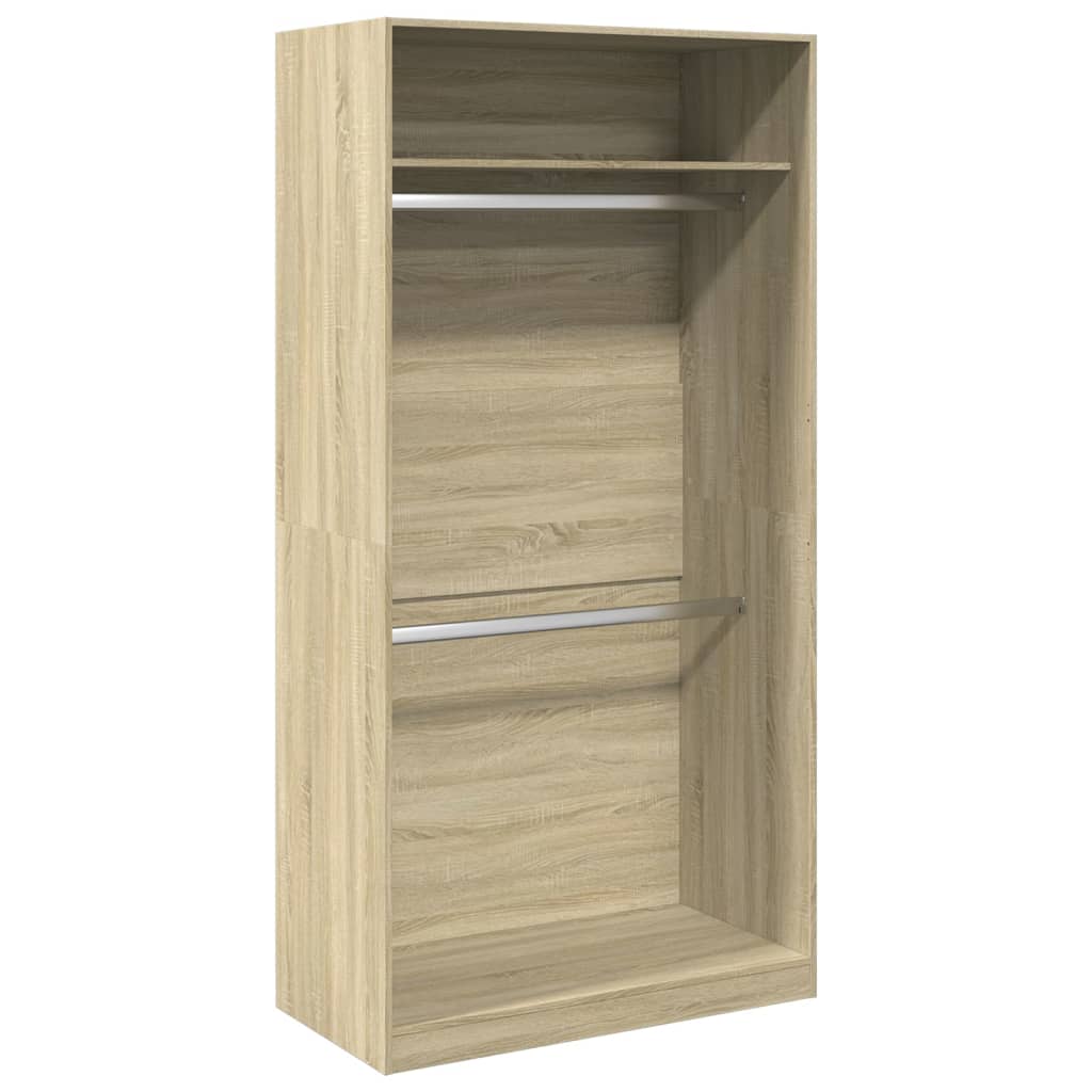 Wardrobe in Sonoma Oak Finish 100 x 50 x 200 cm Engineered Wood