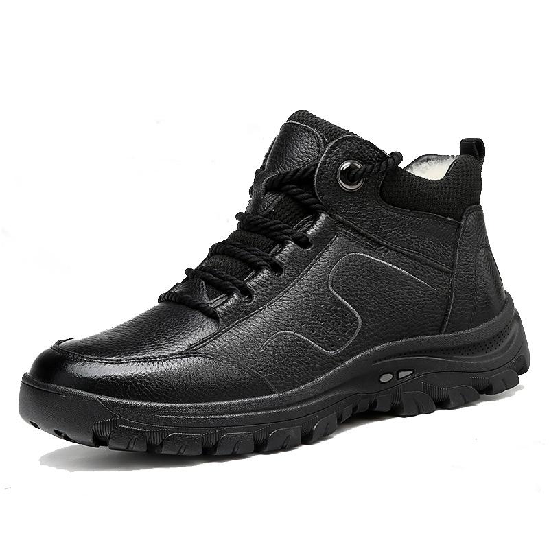 

Новые зимние мужские ботинки мокасины мужские кожаные ботинки мужские зимние ботинки мягкие дизайнерские ботинки уличные мотоциклетные ботинки мужская рабочая обувь 10 чёрный