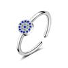 New Promotion Anel Masculino Ring Evil of Eye Ring 925 Sterling Open Ring Evil of Eyes Sliver Adjustable Finger For Women