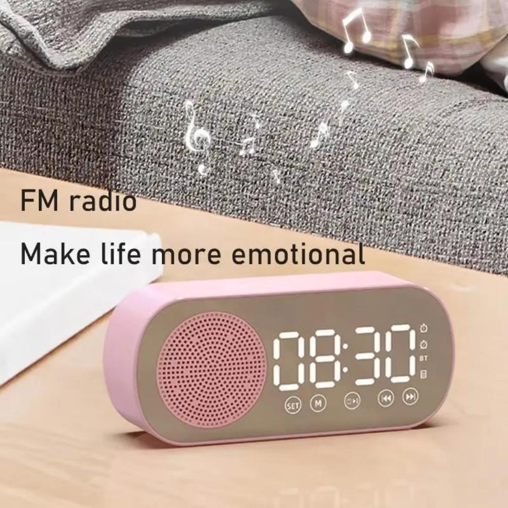 Double Alarm Bluetooth Clock Hifi Sound Quality Wireless  Bluetooth Speaker  Desktop Use