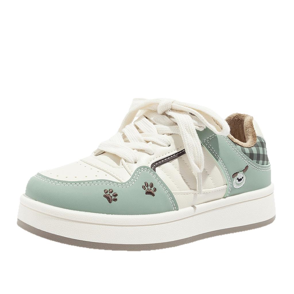 Thick-soled Fleece-lined White Sneakers for Women Niche Design Casual and Warm Double-cotton Style