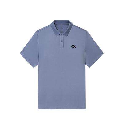 Comfortable Breathable Solid Color Casual Short Sleeve Polo Shirt Men Tops Sky-Blue 952528113-5