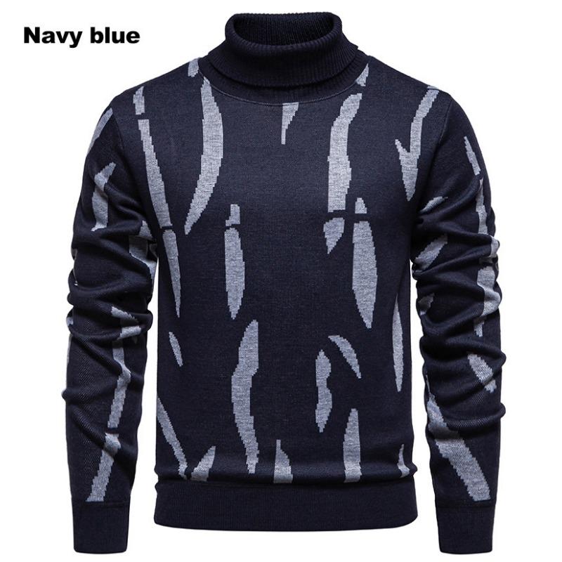 Men S Casual Pullover Fleece Knit Sweater High Neck