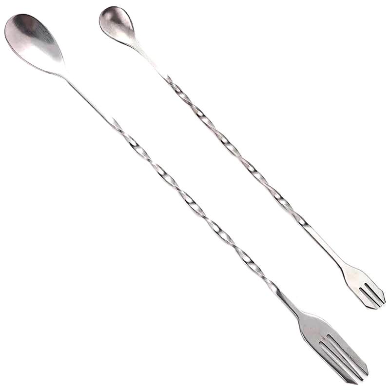 1 stk 25/32 cm rustfritt stål cocktailbar skje Spiral drikkemikser røreskje