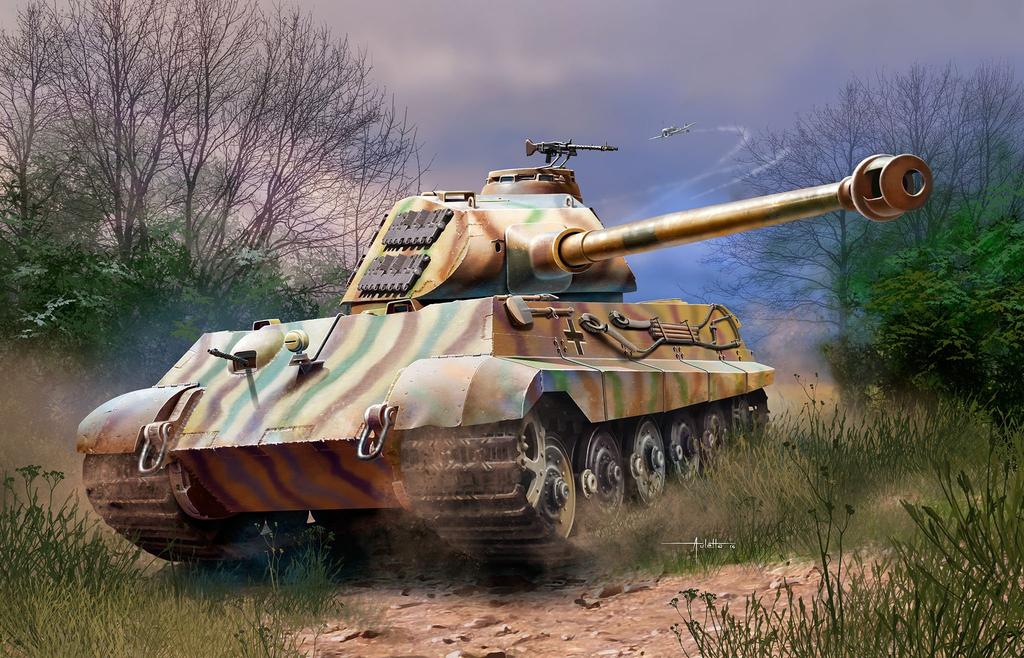 German Revell King Tiger Porsche Turret 03138 Plastic Model 1/72
