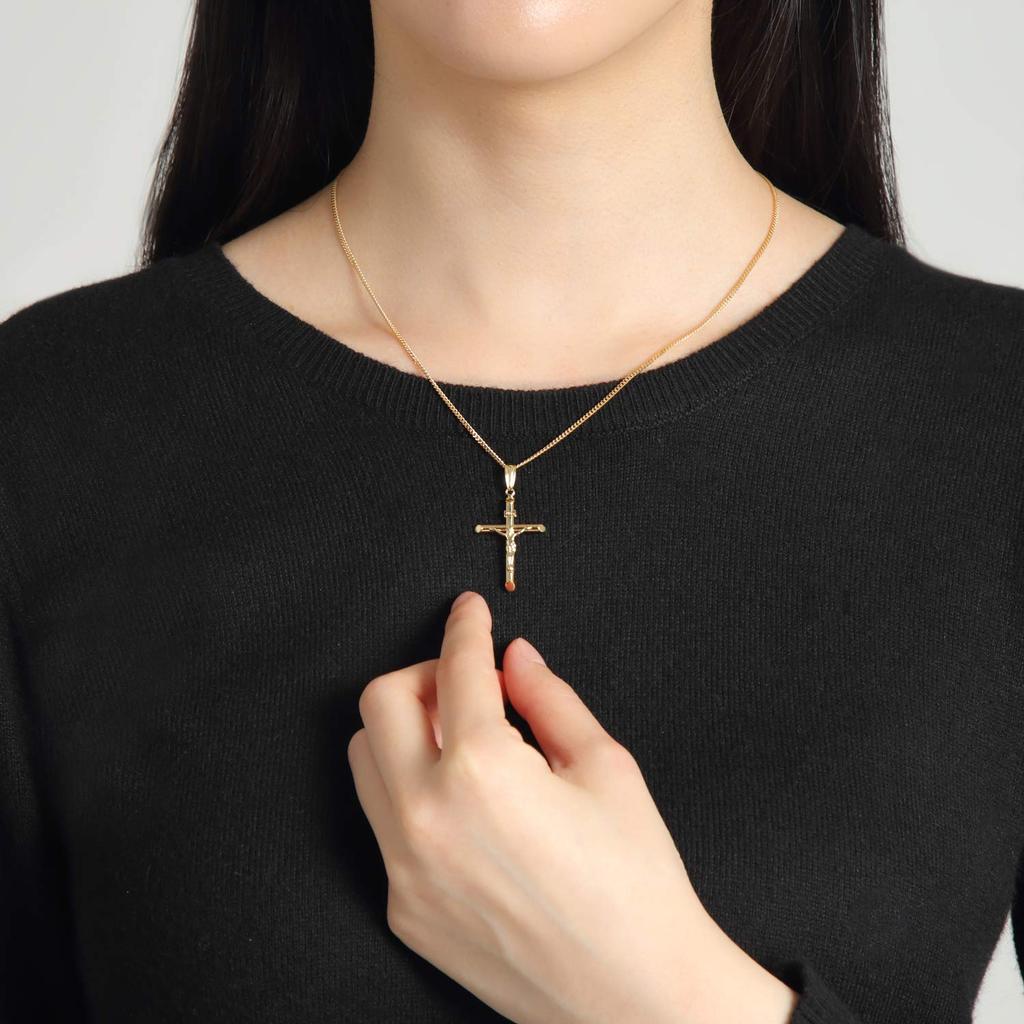 Speranza 18K Gold Christ Cross Pendant Top, Engraved, Medium