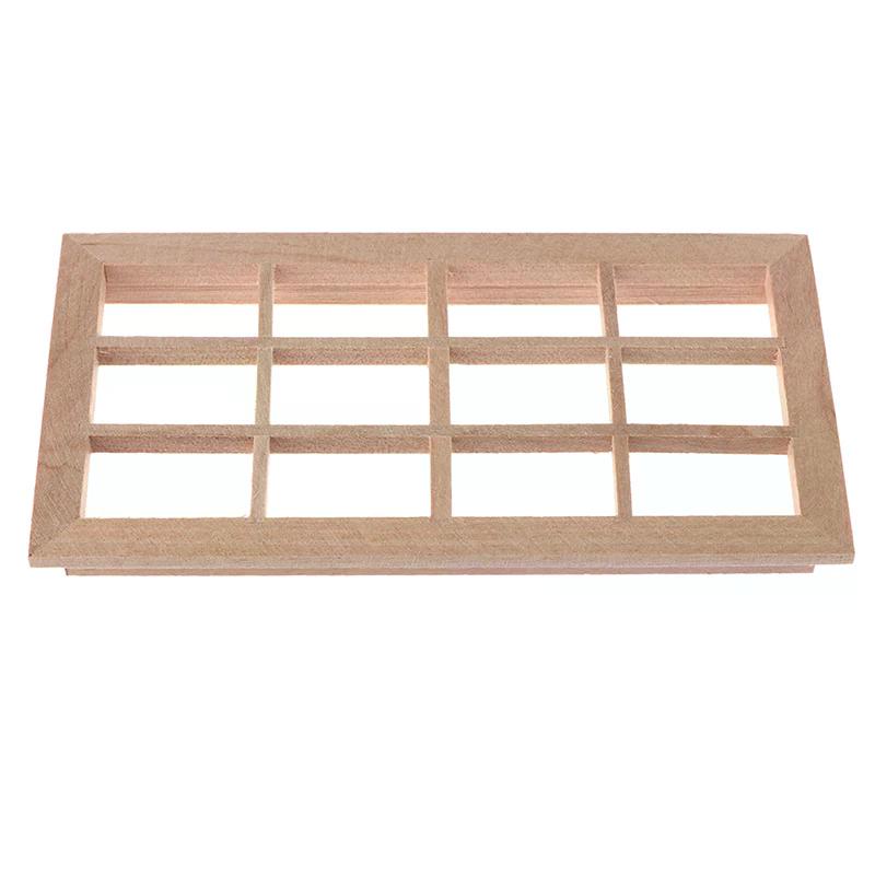 1:12 Dollhouse Miniature Wooden 12-pane Window Frame Model Accessories Toys For Kids Creative Play