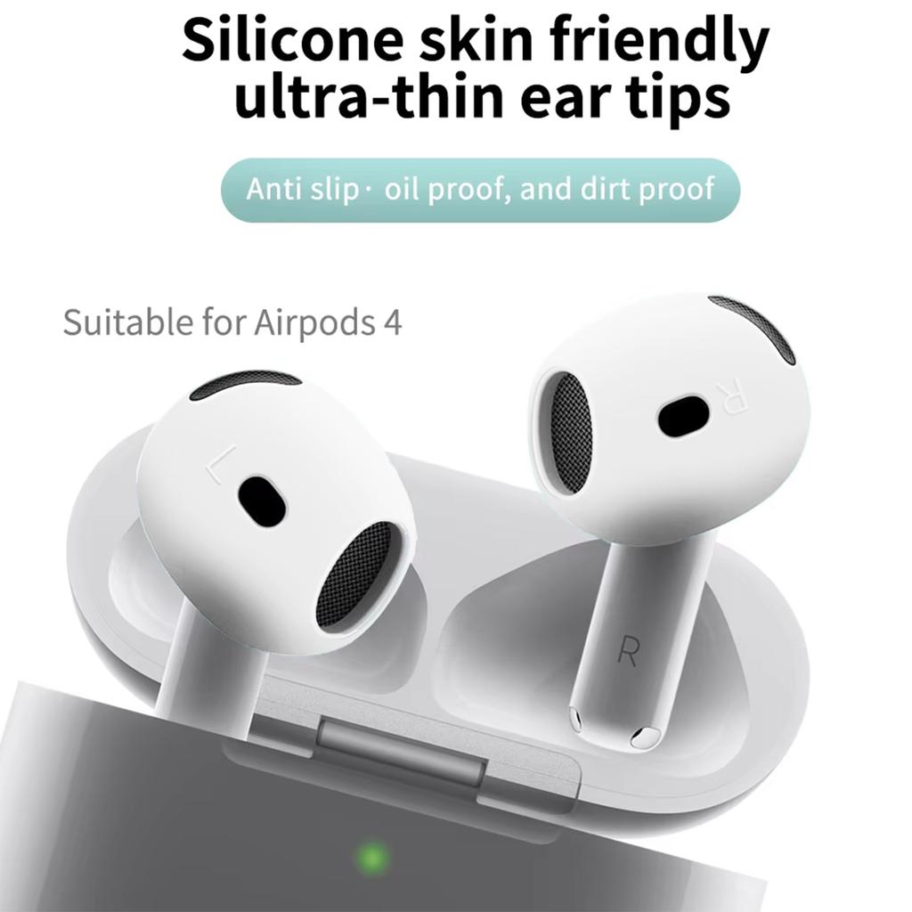 Silicone Eartips For Apple AirPods 4 Replacement Ultra Thin Rubber Earbuds Ear Tips For Airpod 4 Anti-Slip Earphone Cover
