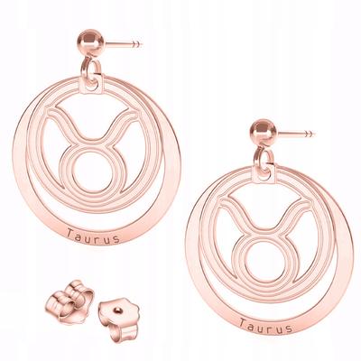 Gold Plated Taurus Zodiac Earrings for Taurus Silver 925