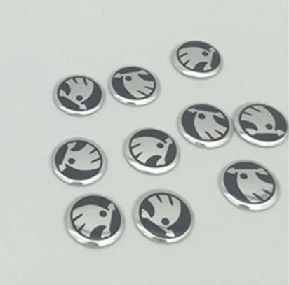 CGW1 2pcs 5pcs 10pcs 14mm For Skoda car key fob case Badge button Badge logo straight folding remote Keychain Replacement Sticker