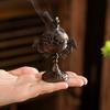 Vintage Alloy Incense Burner Hollow Out High Foot Sandalwood Incense Burner Double Dragon with Lid Metal Incense Holder