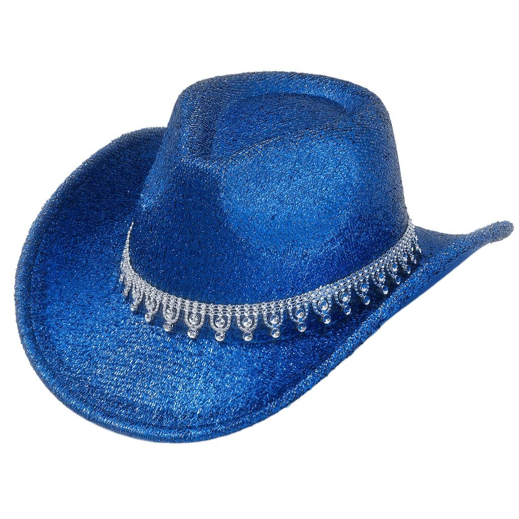 Glitzer Strass Western Cowboyhut Party Zylinder Neuer Unisex Performance Hut