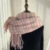 Scarf Women's Autumn and Winter New Color Plaid Warm Thickened Scarf Imitation Cashmere Fringed Shawl