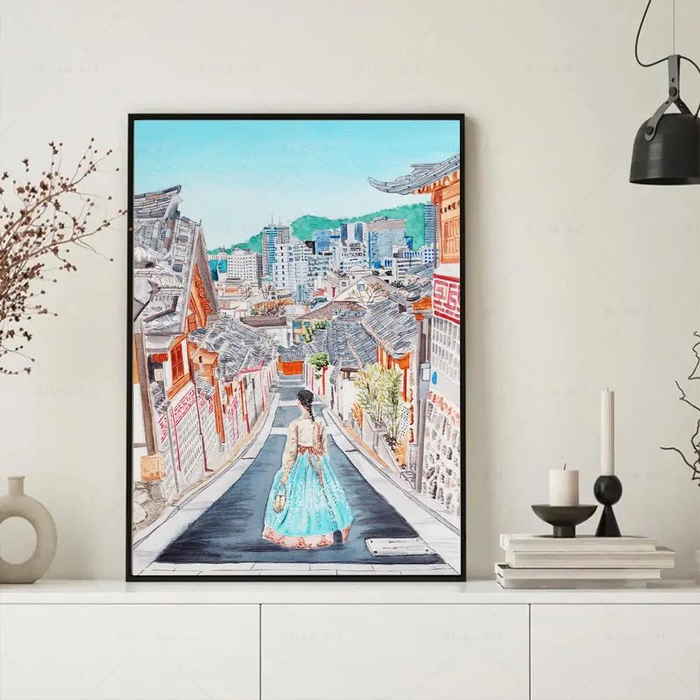 Canvas Paintings Picture South Korea Travel Wall Art Posters and Prints Travel City Decorative Room Home Decor Housewarming Gift