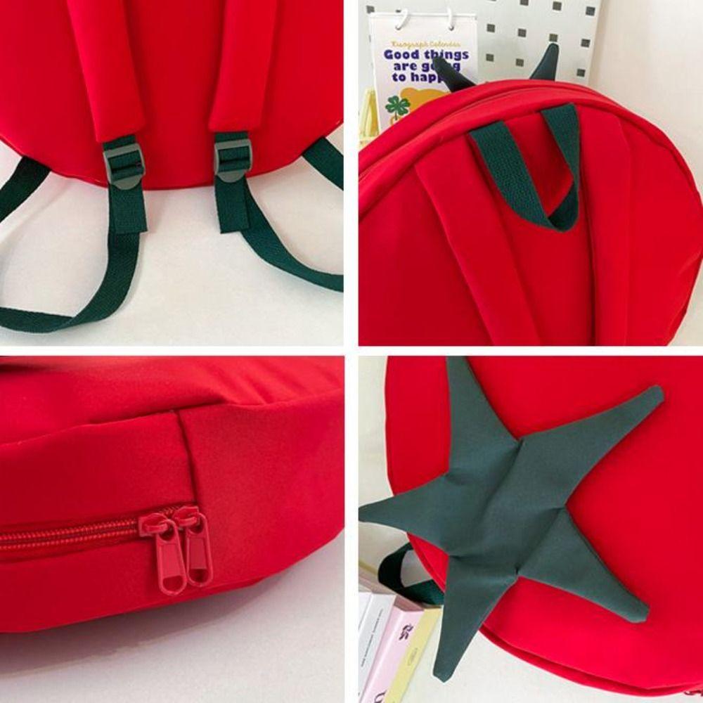 Cute Tomato Backpack Casual Student Schoolbag New Large Capacity Backpack  Teenagers