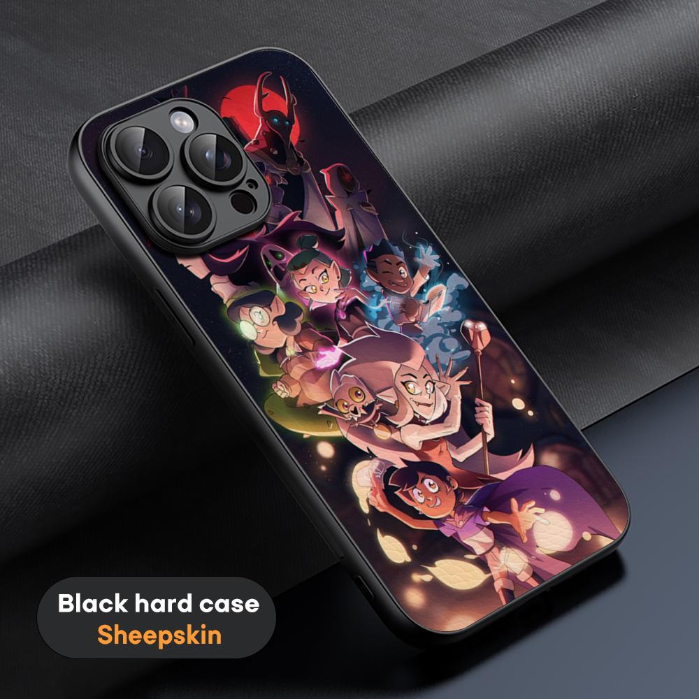 Cartoon Owl Houses Classic Poster Phone Case For iPhone 16 15 14 13 12 11 Plus Pro Max Limited Black Hard Case Sheepskin