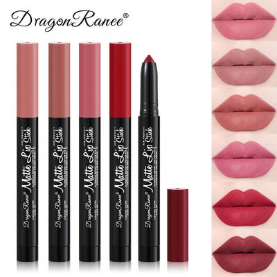 Wasserfester Lippenstiftstift Matte Velvet Mist Top Damen Lippenstiftstift Bean Paste Rose mit Anspitzer Automatischer Lipliner Liner