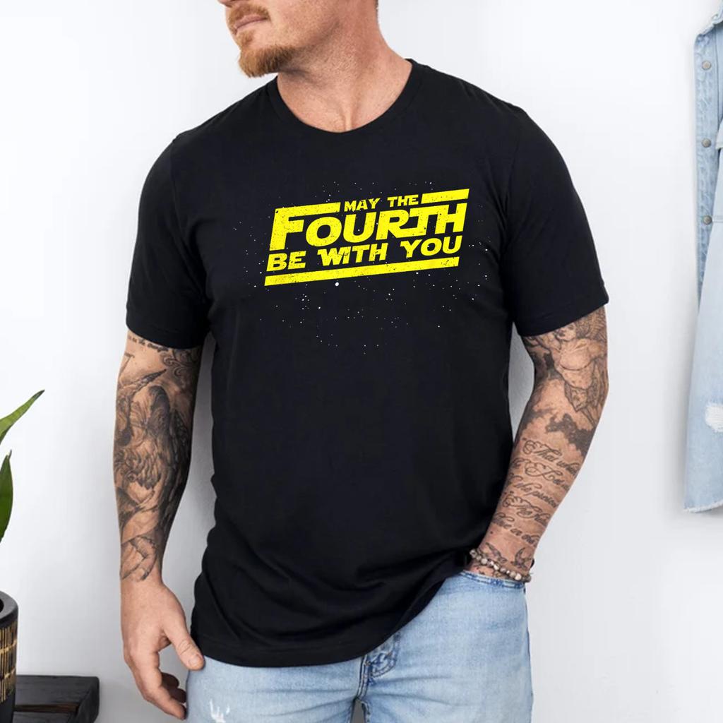 Retro May the Fourth 4th Be with You Space Stars Sci-Fi Nerd T-Shirt