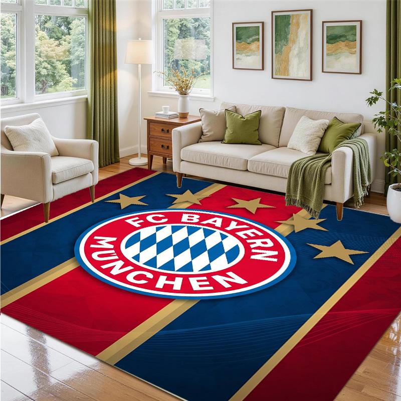 Bayern Munich Design Crystal Velvet Rug Soft Decorative Mat for Bedroom Entrance