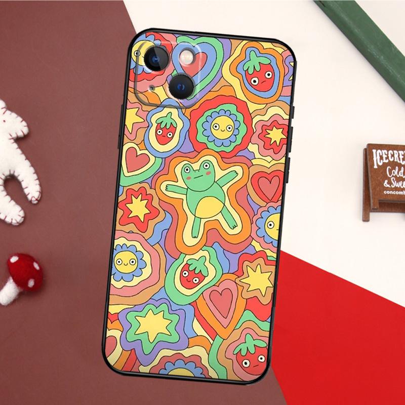 Cute Indie Hippie Case For iPhone 16 15 14 13 12 Mini 11 Pro Max X XR XS 7 8 Plus Soft Bumper Cover