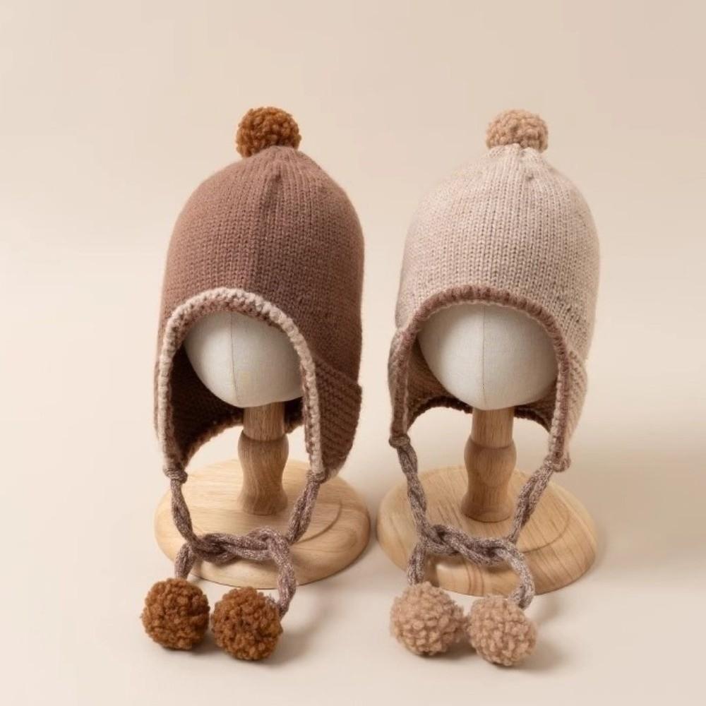 Windproof Ear Protection Hat Warm Knitted Cap New Beanie Hat  Kids