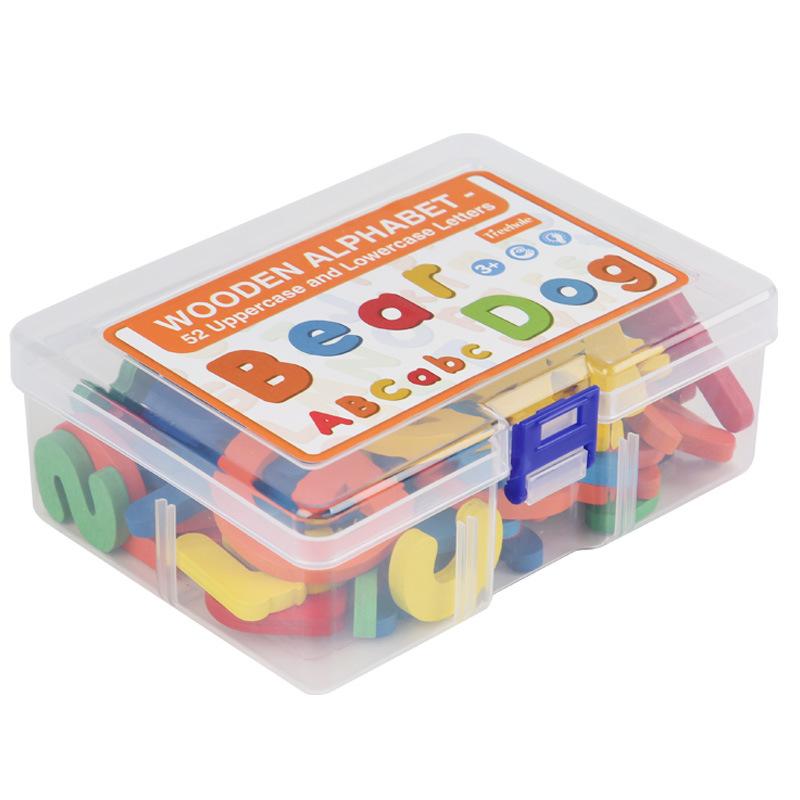 Set Montessori din Lemn cu Litere Engleze pentru Copii Litere Majuscule și Minuscule Jocuri Cognitive de Alfabetizare și Cuvinte Jucării Educaționale pentru Învățare Timpurie