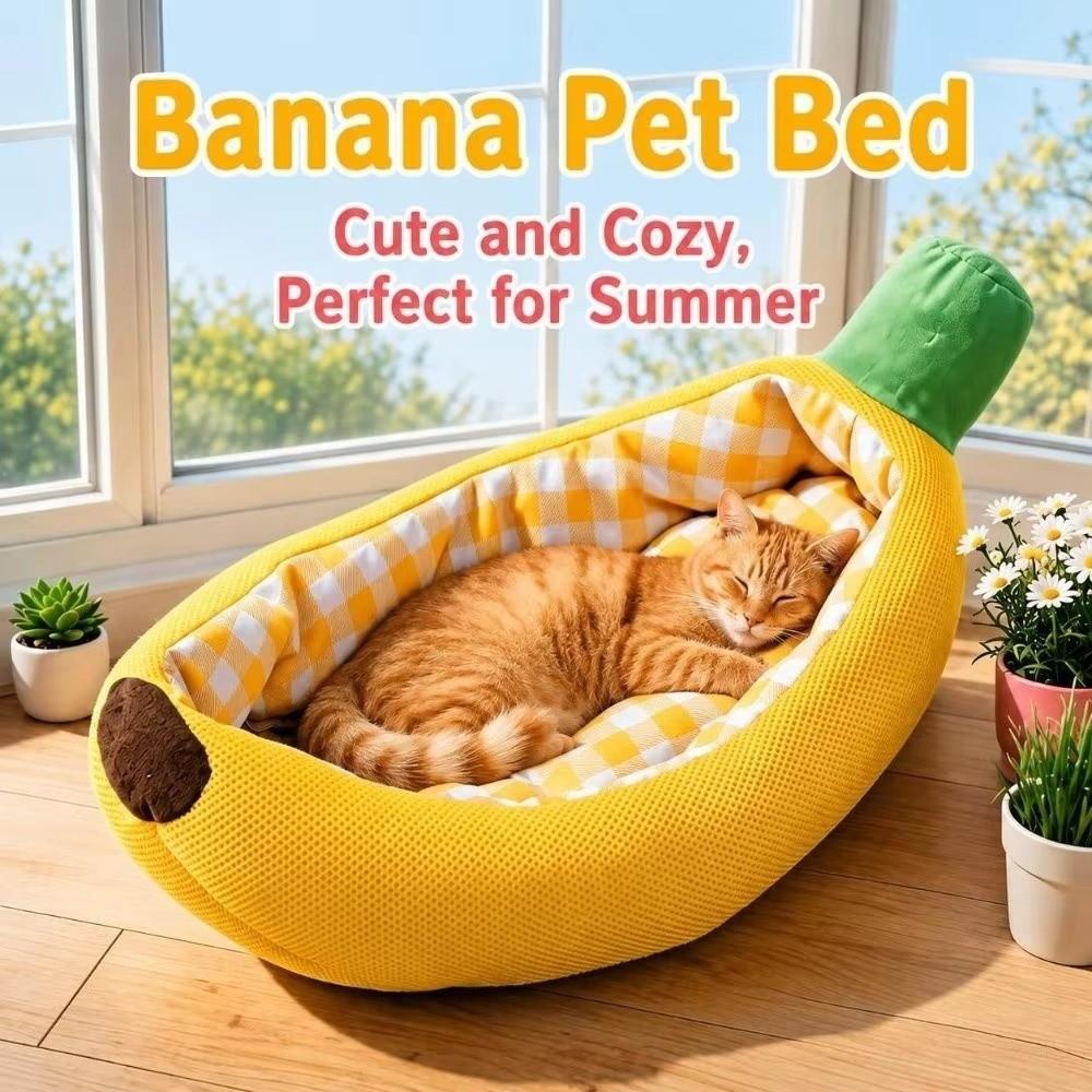 Warm Plush Banana Boat Pet Nest Soft Pet Sofa Bed Pet Furniture Cat Mat Cat Dog