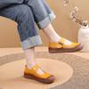 Fashion New authentic cow leather flats woman summer mary jane shoes for women autumn soft strappy loafer ladies daily walk shoes travel