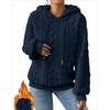 Felpa con cappuccio in pile accogliente da donna, calda, larga, maniche lunghe, tinta unita grigio, pullover casual, pullover invernale casual con cappuccio
