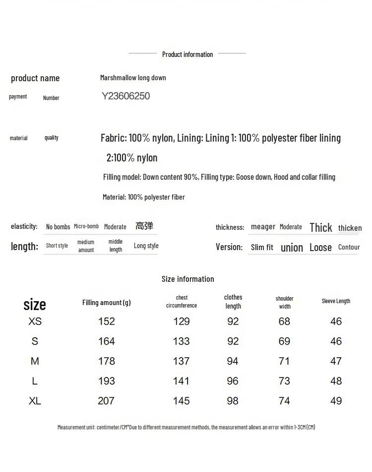 Jinyujie Women's Loose Fit Mid-Length 90% Goose Down Puffer Jacket