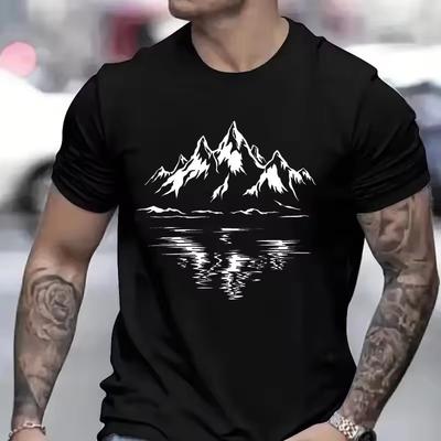 T-shirt da uomo Camicia larga Moda Taglia grande Top Magliette Sportive Abbigliamento Casual da Strada T-shirt Uomo Fantasia Montagna Stampa 3D