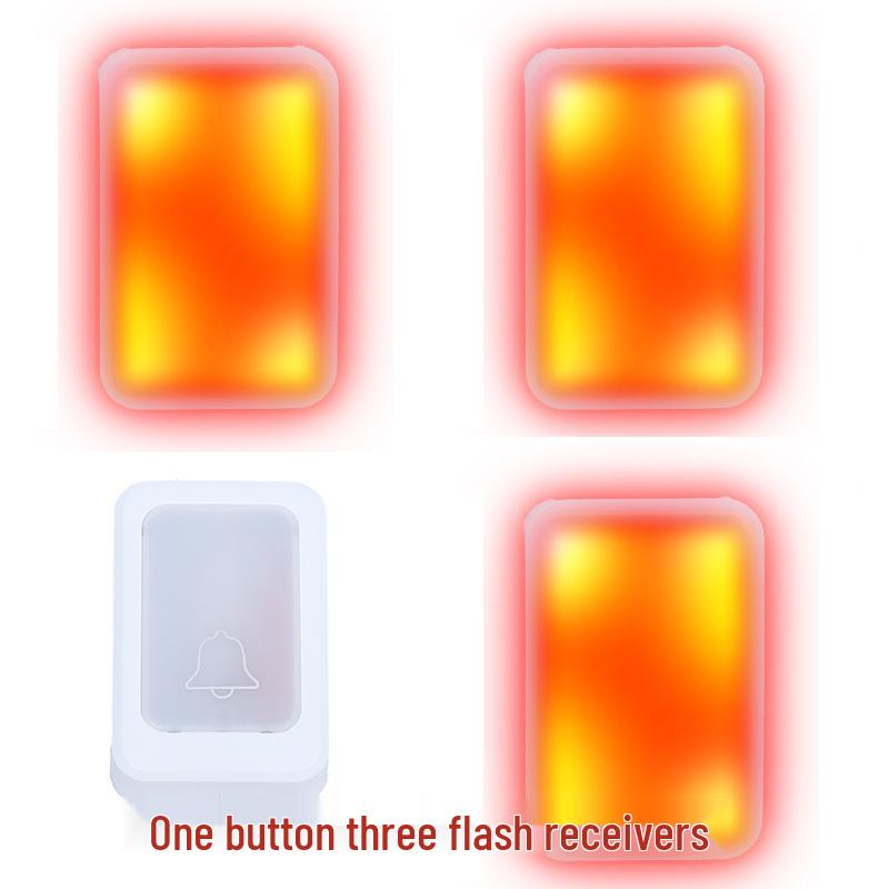 Wireless Flash Doorbell for Deaf & Elderly: Sound, Light, Mute Options, Strong Alert for Service Reminder