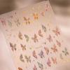 Shiny Jelly Butterfly Charming Golden Gradient Bowknot 5D Self Adhesive Nail Art Sticker Flower Petal Rhinestone Manicure Decals