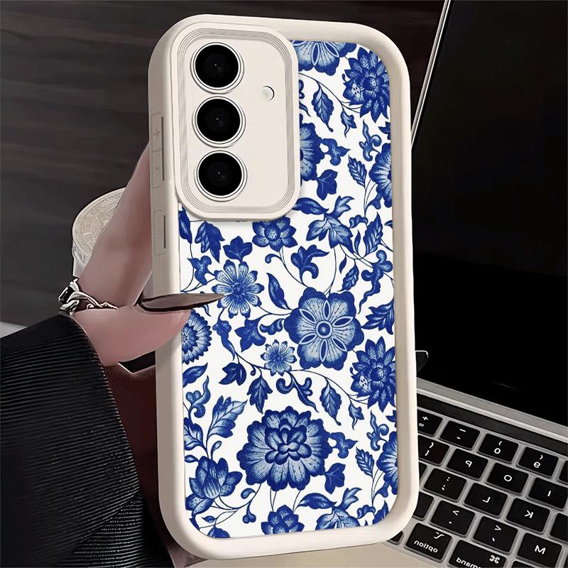 Phone Case for Samsung Galaxy A17 A16 A15 A14 A13 Blue And White Porcelain Pattern A56 A36 A26 A55 A35 A25 A54 A34 A24 A53 A33 A